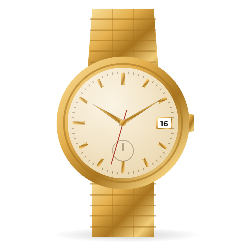 Relógio Clássico Dourado 36 mm