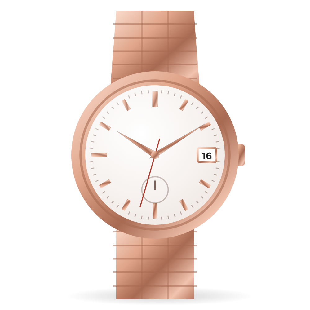 Relógio Rosé Mostrador Branco 34 mm
